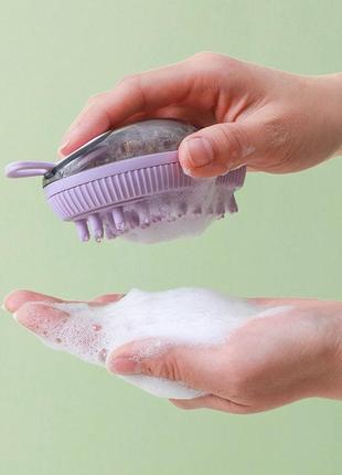 Масажна мочалка з ємністю для миючого bath brush3 фото