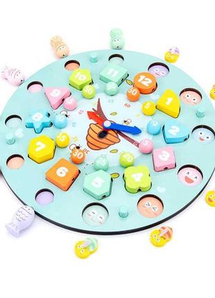 Годинник іграшковий с 62350 7 ігор, магнітна рибалка, сортер геометричний, за кольором, настільна гра, намистини