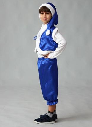 Новогодний карнавальный костюм гнома  (синий) 3- 7 лет.2 фото
