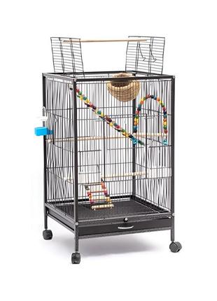 Клетка вольер для птиц (попугаев, жако, корелла и тд) 95х61.5х43 см, черный pg-06