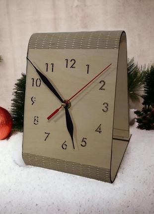 Годинник з фанери дерев₴яний настільний білий2 фото