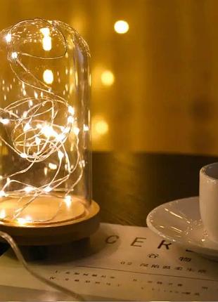 Гірлянда роса крапля 10 м теплий білий usb