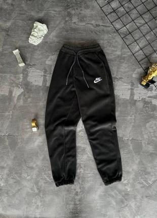 Чоловічі зимові спортивні штани найк темно-сірі котон.2 фото