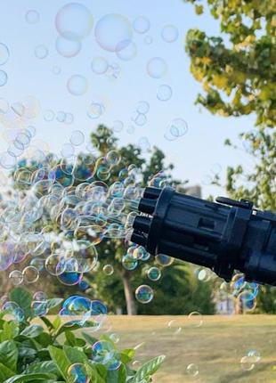 Детский автоматический пулемет для создания мыльных пузырей bubble gun blaster черный