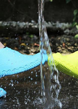 Водонепроницаемые силиконовые бахилы waterproos silicone shoe cover резиновые чехлы для обуви1 фото