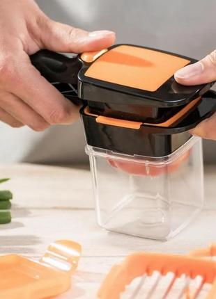 Овочерізка-подрібнювач nicer dicer quick 5 в 1 набір для нарізування з контейнером