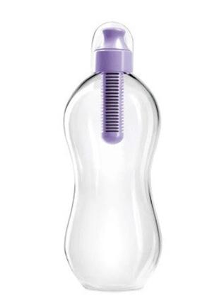 Туристический фильтр для очистки. угольный фильтр с пляшкой 550 ml. фиолетовый.