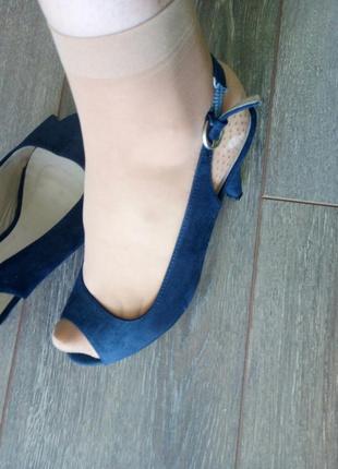 Синие замшевые туфли босоножки profile3 фото