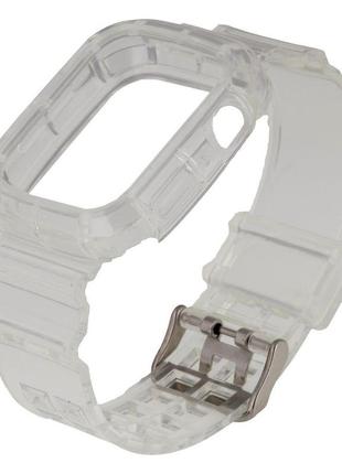 Ремінець для apple watch band color transparent + protect case 44mm