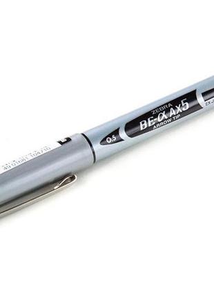 Ручка-ролер 0.5 мм ax 5 ц. чорний zebra