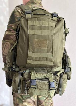 Тактический армейский рюкзак олива с подсумками3 фото