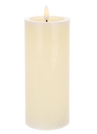 Светодиодная восковая свеча с живым пламенем 7.5*15 см. (2хаа не входят в комплект)1 фото