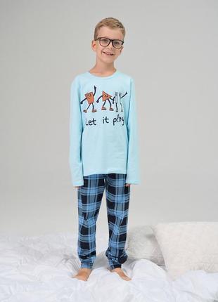 Пижама для мальчика с штанами на 8-9, 10-11, 12-13, 14-15 лет