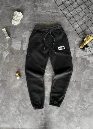 Мужские зимние спортивные штаны тнф темно-серый коттон.3 фото