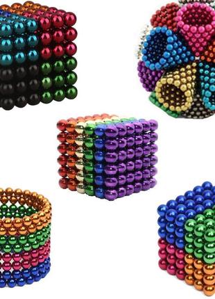 Головоломка неокуб neocube rainbow веселка різнобарвний 216 магнітних кульок 5 мм в боксі7 фото