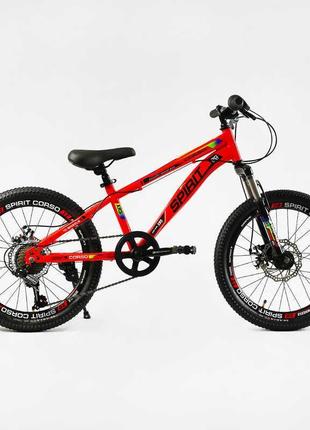 Велосипед спортивный corso «spirit» 20" дюймов tk-20697 рама стальная 12", 7 скоростей shimano, собран