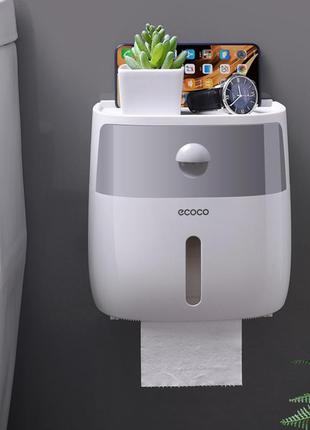 Диспенсер для туалетного паперу з полицями ecoco тримач для туалетного паперу1 фото