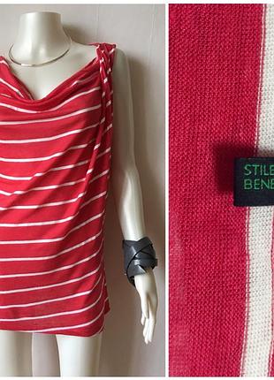 Benetton оригінальна яскрава сорочка майка в смужку