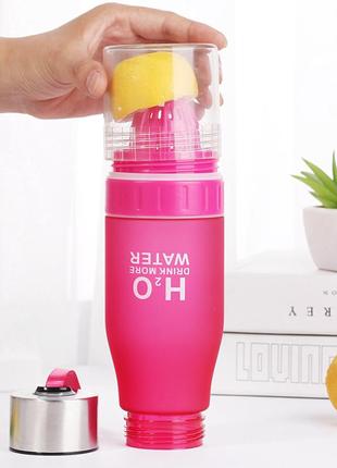 Спортивна пляшка соковижималка h2o drink more water колір в асортименті4 фото