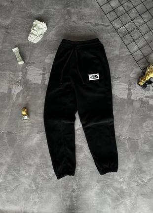 Чоловічі зимові спортивні штани тнф чорний котон2 фото
