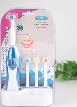 Электрическая зубная щетка electric toothbrush зубная щетка с 4 насадками3 фото