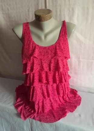 Стильная летняя майка с фалдами рюшами / topshop / l