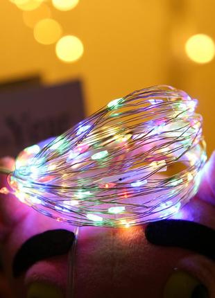 Новогодняя светодиодная гирлянда капля росы 10м 100led от сети 220v роса мультик разноцветный6 фото