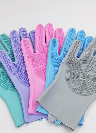 Рукавички для миття посуду better glove силіконові міцні багатофункціональні рукавички2 фото