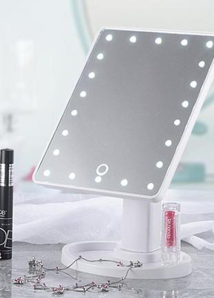 Зеркало с подсветкой для макияжа large led mirror сенсорное настольное косметическое зеркало5 фото