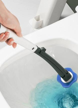 Універсальна щітка для збирання ванної зі змінними насадками mts clip type removable toilet brush4 фото