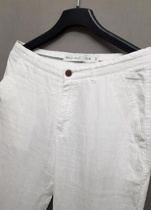 Белые льняные брюки джинсы штаны denim&co1 фото