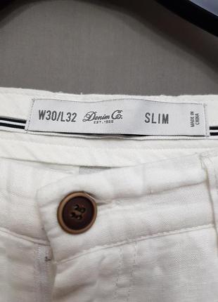 Белые льняные брюки джинсы штаны denim&co3 фото