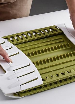 Органайзер для посуды compact dish rack складная настольная сушилка для посуды из пластика4 фото