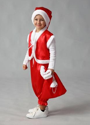 Новогодний карнавальный костюм санта-клауса (красный) 2,5 - 7 лет