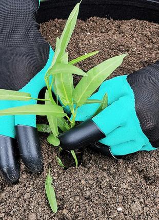 Садові рукавички з пазурами garden genie glove рукавички для городу3 фото