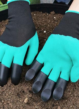 Садові рукавички з пазурами garden genie glove рукавички для городу