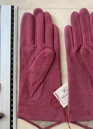 Женские перчатки из натуральной кожи замши на подкладке3 фото