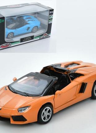 Машина металлическая инерционная с резиновыми колесами as-3034 автомир, lamborghini