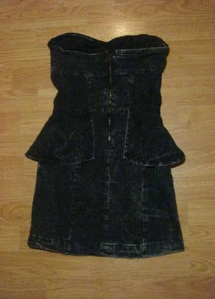 Платье баска бандо s мини джинсовое8 фото