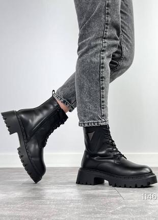 Черные удобные массивные ботинки1 фото