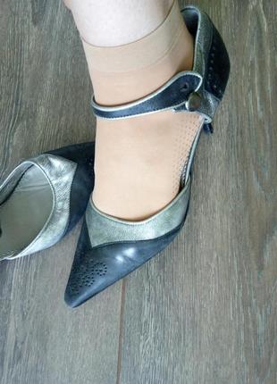 Черные серебристые кожаные туфли большой размер кожа черные с серебристым узкий носок10 фото