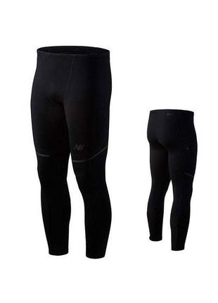 Спортивні штани для бігу new balance impact run nbheat tight compression training pant black