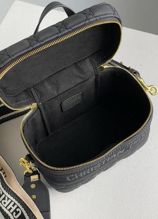 Кожаная сумка christian dior travel vanity case black6 фото