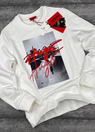 Брендовый мужской свитшот хуго босс/стильный свитшот hugo boss