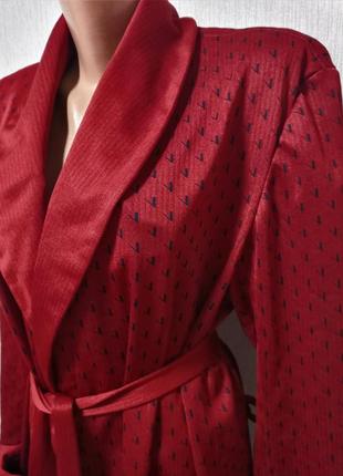 Бордовый халат с карманами2 фото