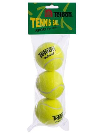 Набір м'ячів для великого тенісу (3 шт.) teloon mascot t801
