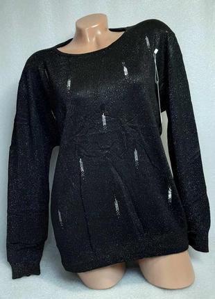 54-58 р. жіноча кофточка светр батал люрекс2 фото