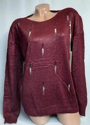 54-58 р. жіноча кофточка светр батал люрекс1 фото