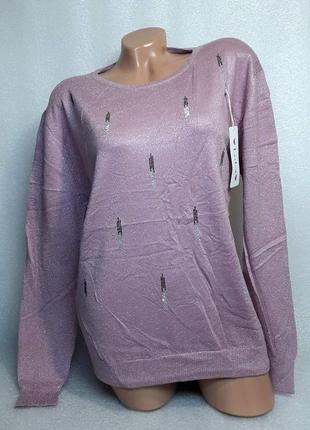 54-58 р. жіноча кофточка светр батал люрекс3 фото