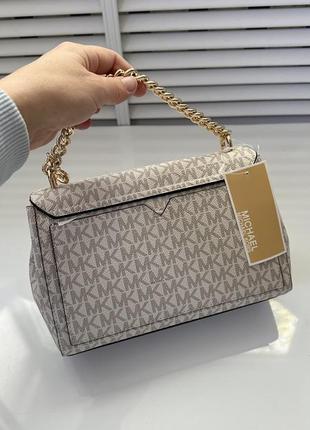 Молочна сумка через плече lita medium vanilla pink michael kors5 фото